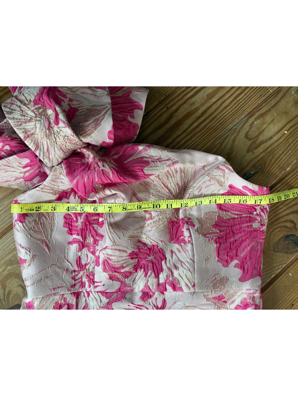 NWT Alfred Sung Leanor Pink Metallic Floral Jacquard One Shoulder Gown 12 - Picture 10 of 11